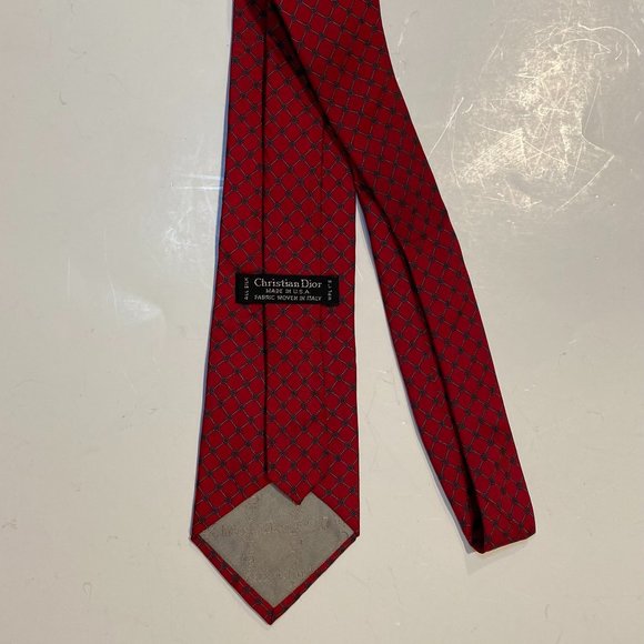 Christian Dior All Silk Red Tie, WPL 125 - Picture 2 of 2